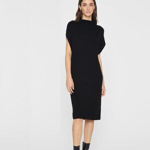 Elegant Club Monaco Abhy Wool Sweater Black Dress, size S.